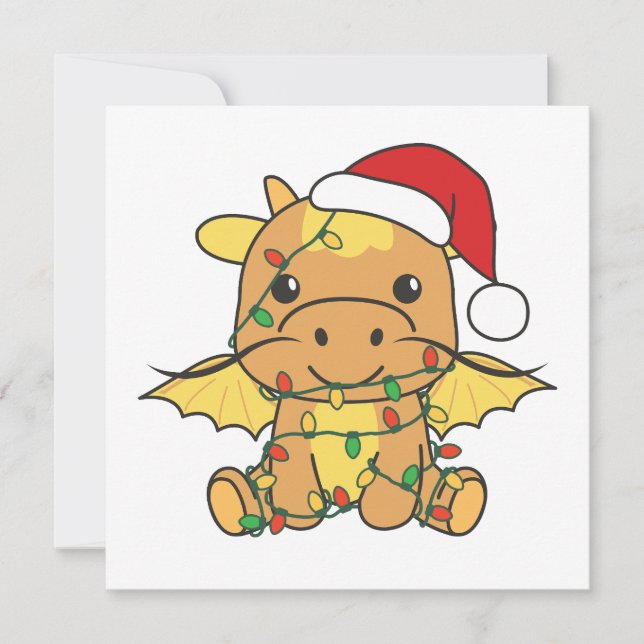 Dragon Christmas Winter Animals Dragon Holiday Card (Front)