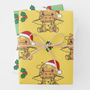 Dragon Christmas Winter Animals Holiday Dragons Wrapping Paper Sheet
