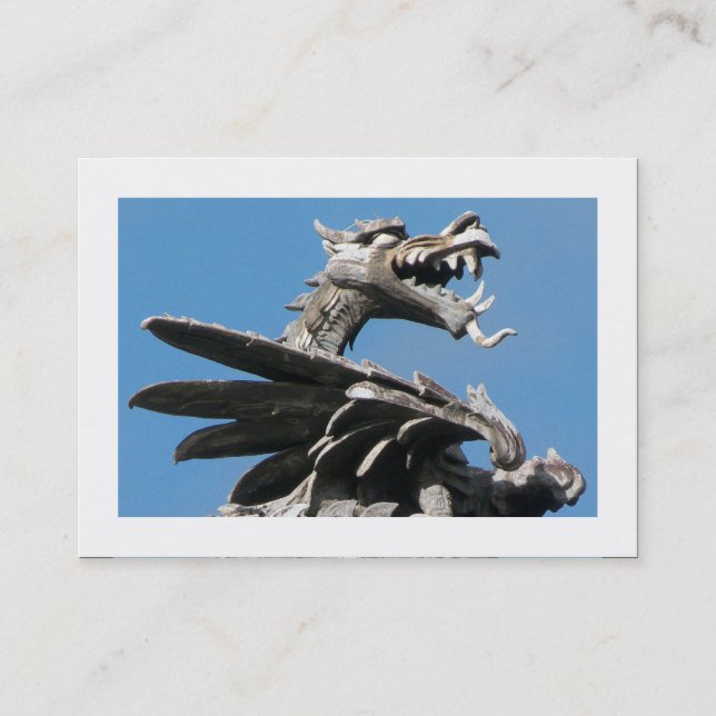 Dragon, City Hall, Cardiff (Bordered) Business Card (Front)