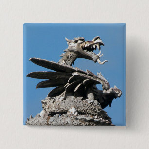 Dragon, City Hall Cardiff, Wales, UK 2 Inch Square Button