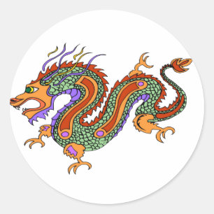 dragon classic round sticker