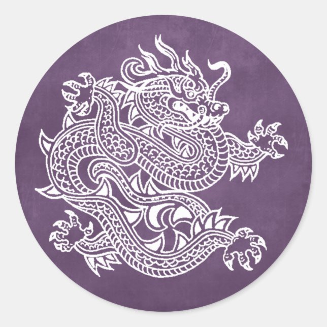 dragon classic round sticker (Front)