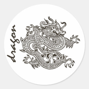 dragon classic round sticker