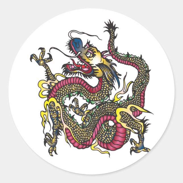 Dragon Classic Round Sticker (Front)