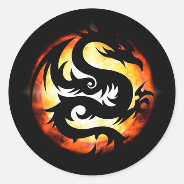 Dragon Classic Round Sticker (Front)