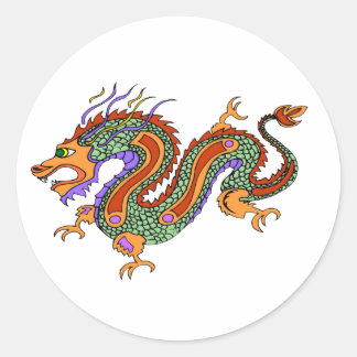 dragon classic round sticker