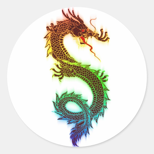 Dragon Classic Round Sticker (Front)
