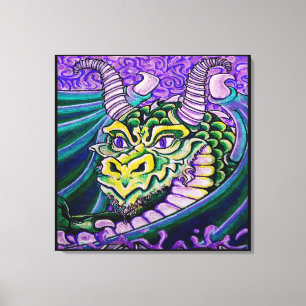 dragon close up (square) canvas