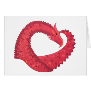 Dragon cœur rouge sur fond blanc