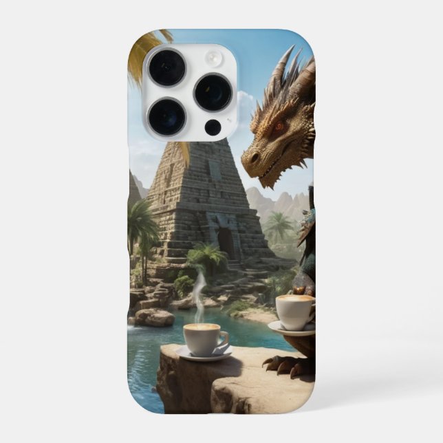 Dragon Coffee Time iPhone Case (Back)