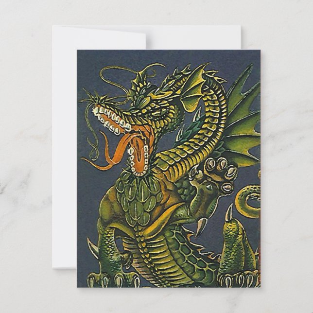 Dragon Coloré Du Parti ~Customiser Ces Invitations (Devant)
