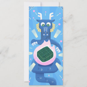 Dragon cook banh chung - Funky Cute Style Invitation