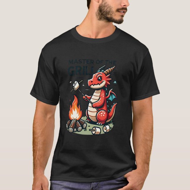 Dragon Cooking - Master of the Grill Fun T-Shirt (Front)