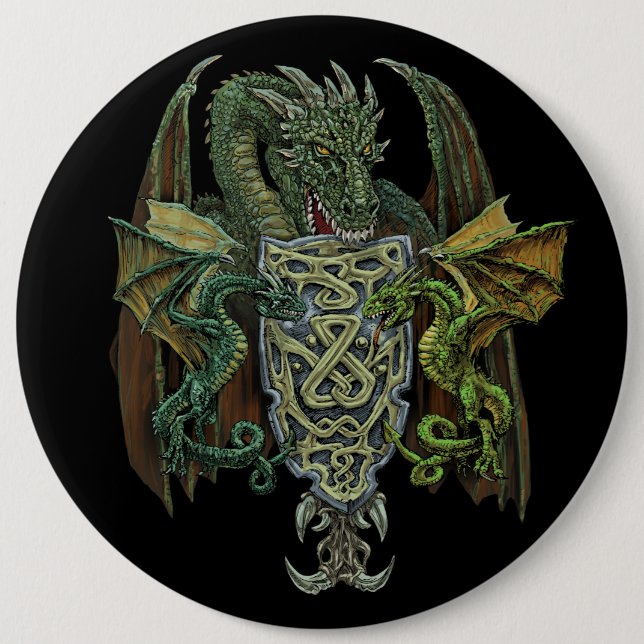 Dragon crest 6 inch round button (Front)