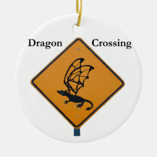 Dragon Crossing Ceramic Ornament