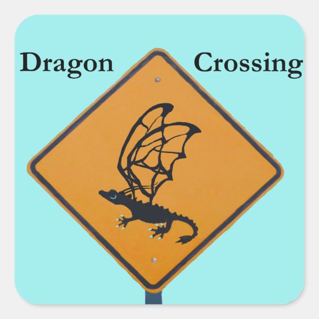 Dragon Crossing Square Sticker (Front)