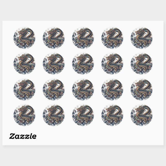 Dragon Custom Round Stickers (Sheet)