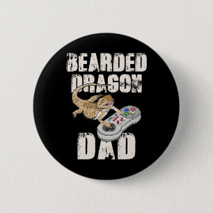 Dragon Dad Video Game Reptiles Pagona Gamers 2 Inch Round Button