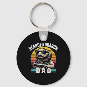 Dragon Dad Vintage Video Game Lizard Reptile Lover Keychain