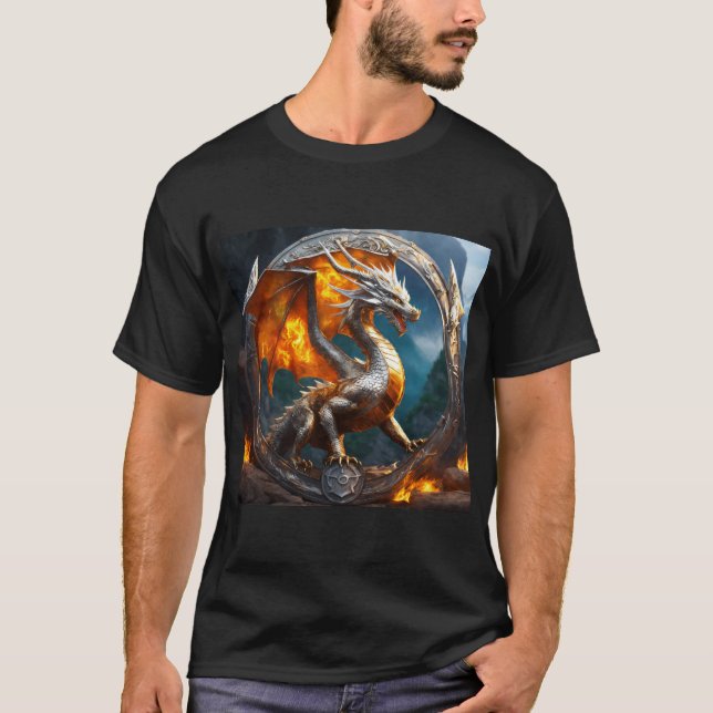 Dragon d'argent : collection de T-shirts mystiques (Devant)