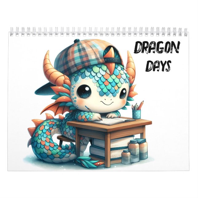 Dragon Days Illustrated Style Kids Calendar (Cover)