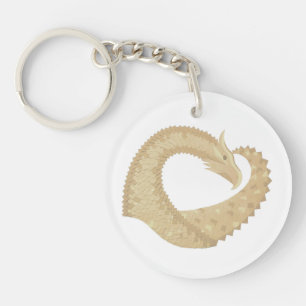 Dragon de coeur de grès sur blanc