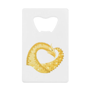 Dragon de coeur jaune sur blanc
