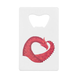 Dragon de coeur rouge en blanc
