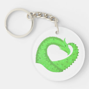 Dragon de coeur vert citron blanc