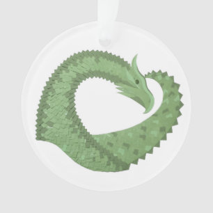 Dragon de coeur vert olive blanc