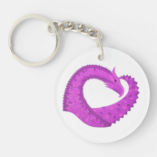 Dragon de coeur violet clair sur blanc