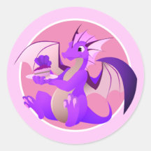 Dragon de dessin animé avec Stickers Rose de Gâtea