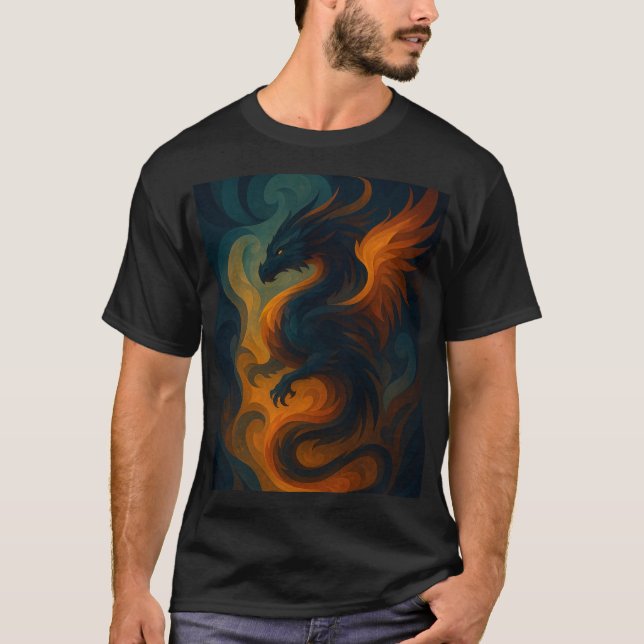 Dragon de feu Art Abstrait - T-shirt Beast Imagina (Devant)