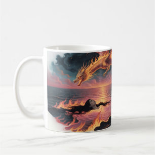 Dragon de Feu de Flamme Éternelle Océan Amour Mug