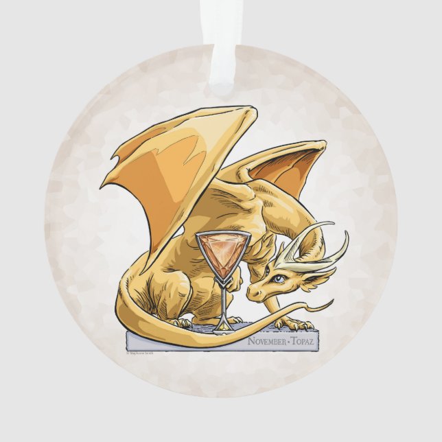 Dragon de pierre de naissance de novembre : Topaz (dos)