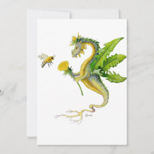 Dragon de pissenlit et abeille - carte