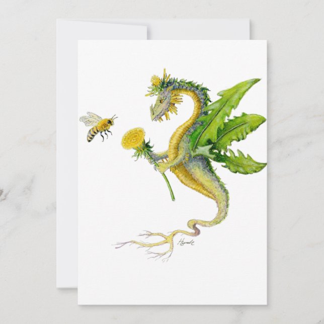 Dragon de pissenlit et abeille - carte (Devant)