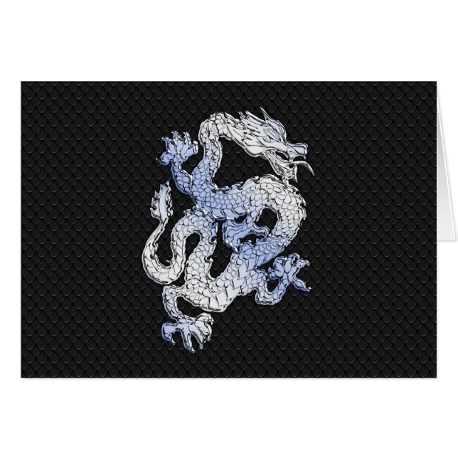 Dragon de style Chrome dans Peau de serpent noir I (Devant horizontal)