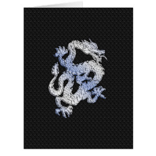 Dragon de style Chrome dans Peau de serpent noir I