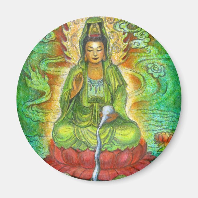 "Dragon d'eau" Kuan Yin Magnet (Devant)
