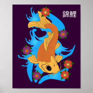 Dragon d'eau Poisson Koi, Poster