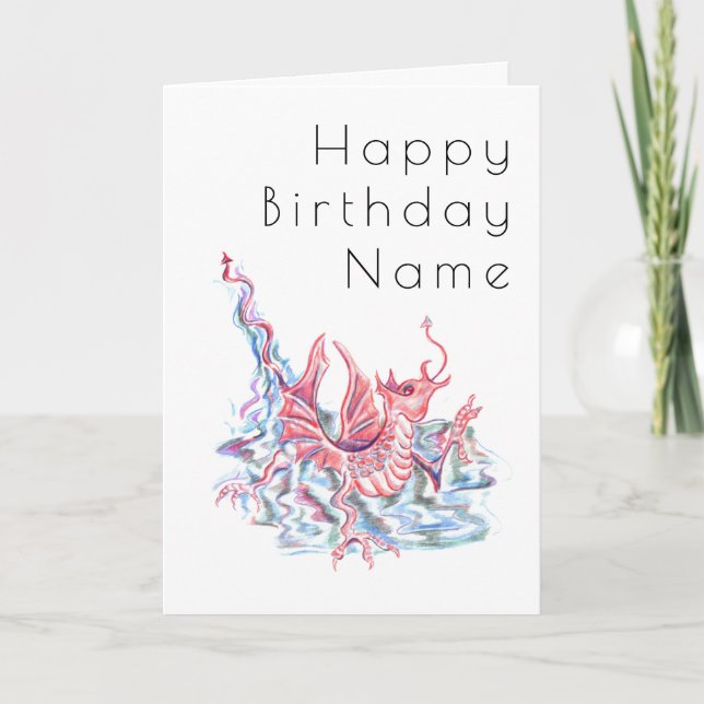 Dragon Deco Birthday Card (Front)