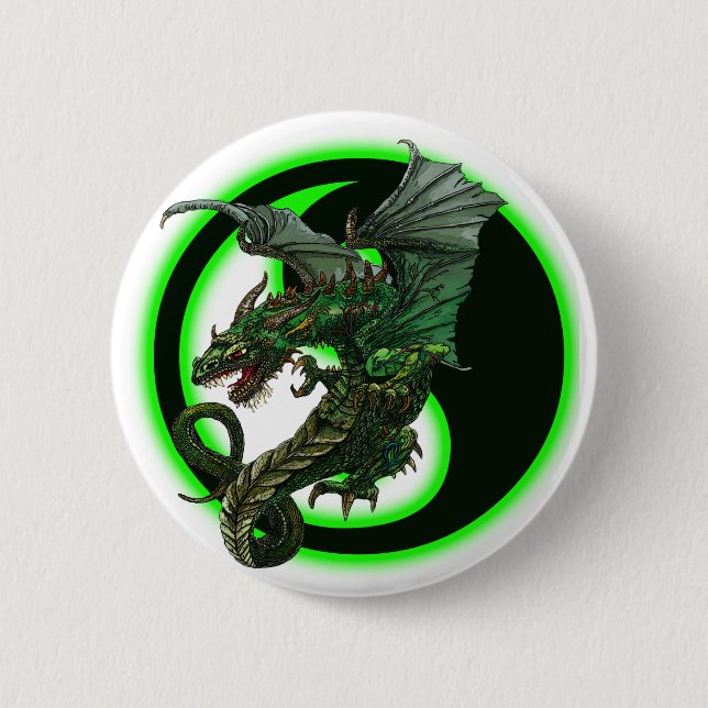 Dragon design 2 inch round button (Front)