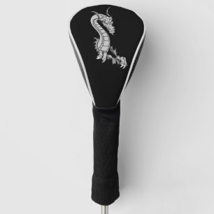 Dragon design black golf headcover