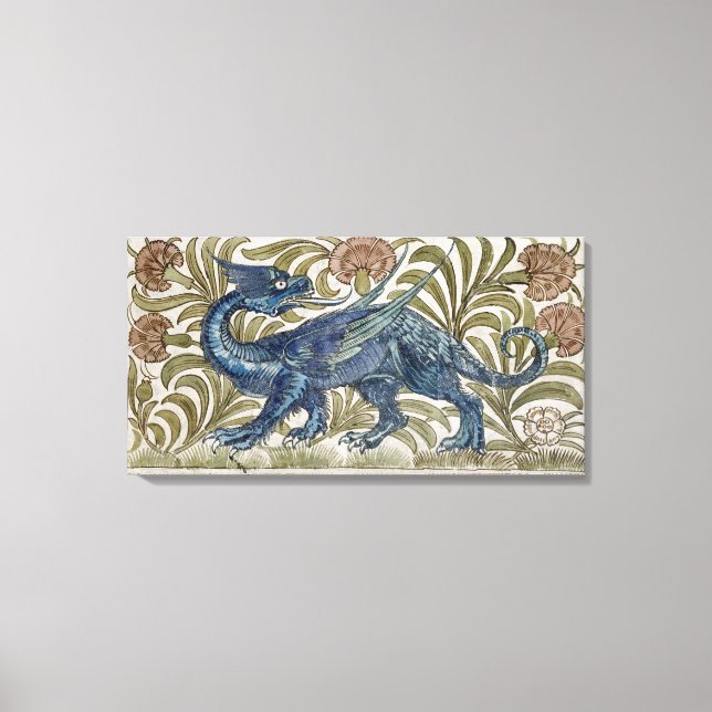 'Dragon' design for a tile (w/c on paper) Canvas Print (Front)