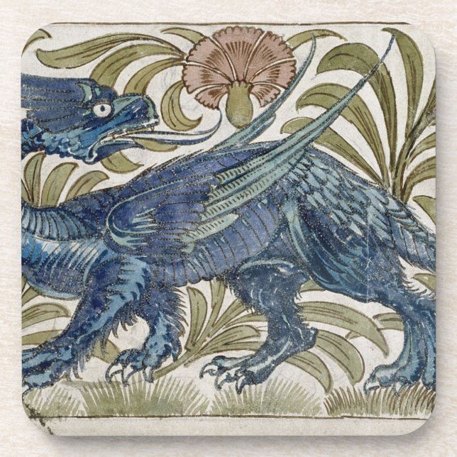 'Dragon' design for a tile (w/c on paper) Coaster (Front)