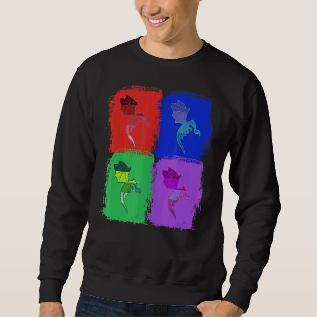 dragon dragons Pop art Sweatshirt (Front)