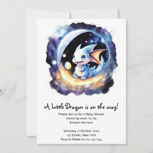 Dragon Dreams: Baby Shower Get-Together Invitation (Front)
