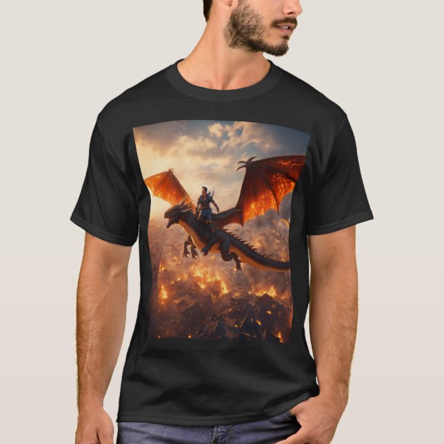 dragon driving man T-Shirt (Front)