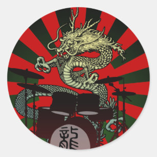 Dragon Drum 2 Classic Round Sticker